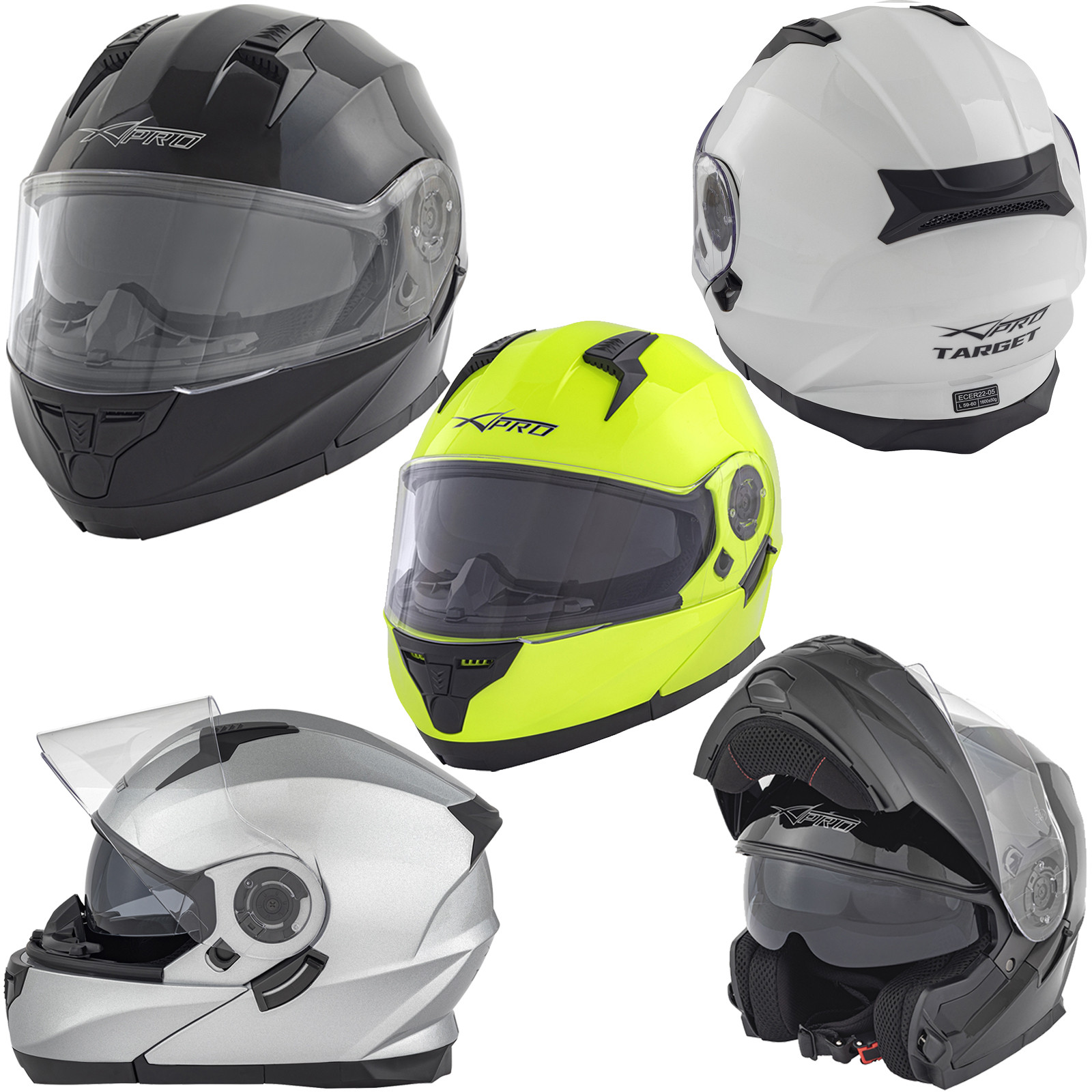 Abbigliamento Moto e Accessori - Casco Moto Modulare Apribile Touring Sport  Visiera Parasole