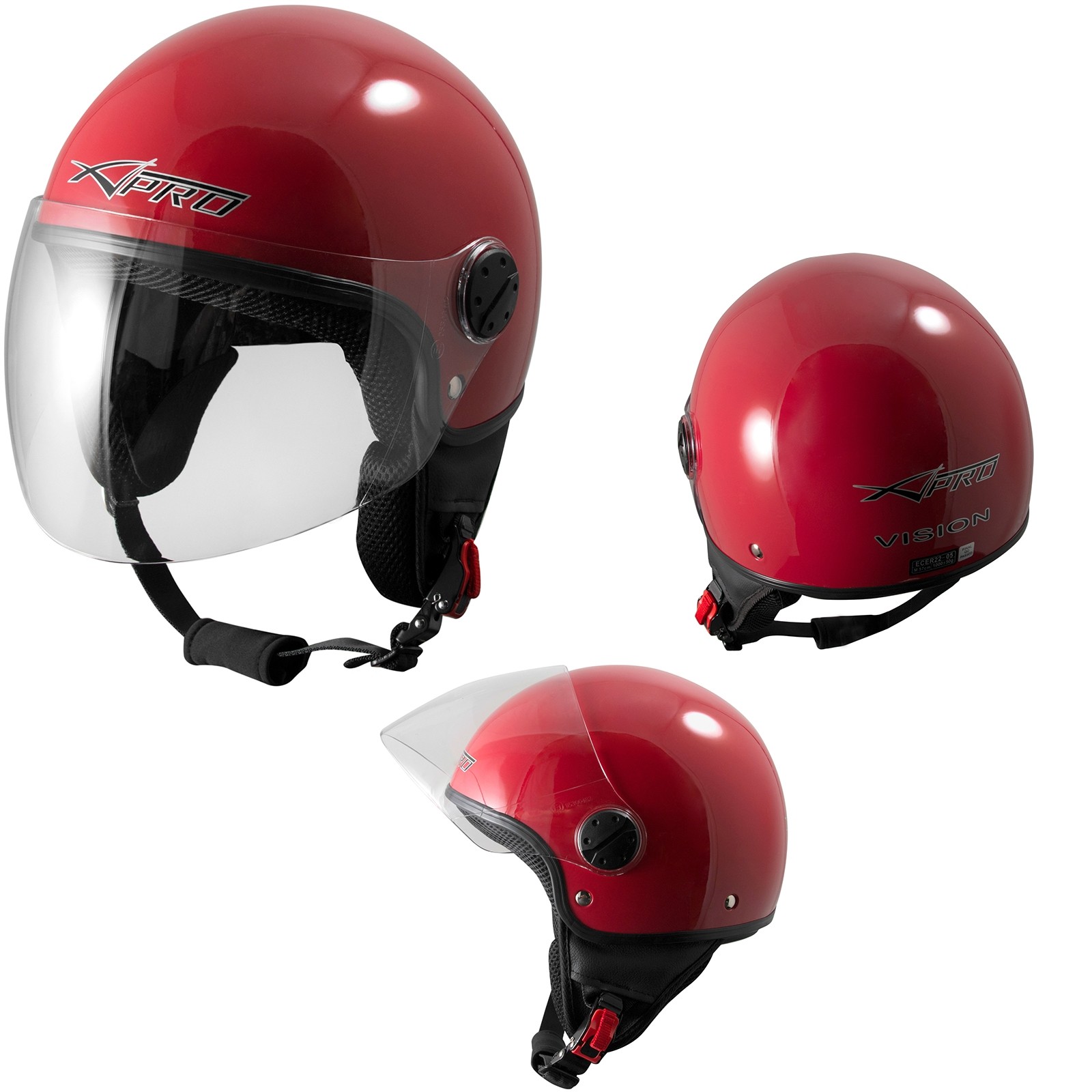 Vision-Jet-Casco-Helmet-Motorcycle-Red-Rosso-Sonic-Moto-A-Pro-Set