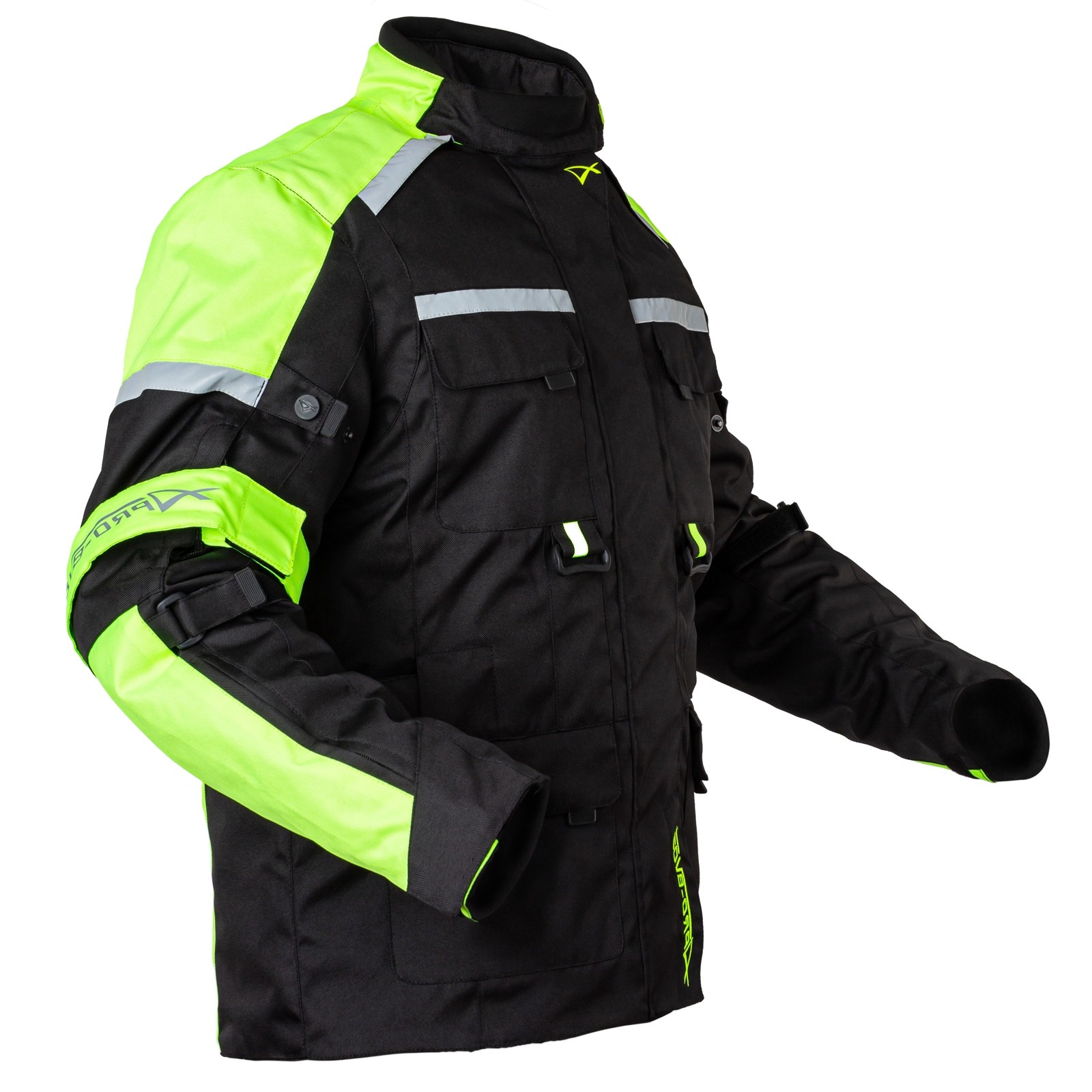 Giacca Tessuto Moto Impermeabile Imbottitura Termica Sfoderabile Touring Fluo