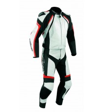 Tuta Pelle Moto Racing Pista Sport 2 Pezzi Divisibile Giacca Pantalone Rosso