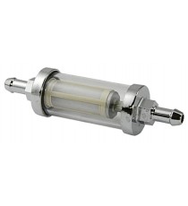 Filtro Benzina Moto Kart Custom Scooter Auto Motori Lavabile Rasaerba Cromo