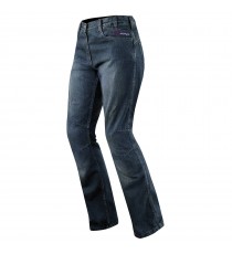 Jeans Donna Protezioni CE Ginocchio Pantaloni Lady Moto Scooter Custom Blu 38