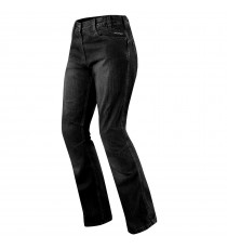 Jeans Donna Protezioni CE Ginocchio Pantaloni Lady Moto Scooter Custom Nero