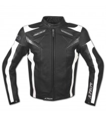 Moto Giacca Pelle Motociclismo Gilet Estraibile Protezioni CE Traspirante Nero