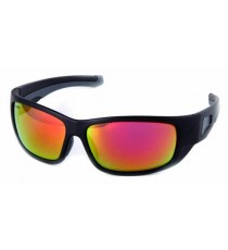 Occhiale Moto Bici Scooter Custom Occhiali Sole Leggero Lente Rossa Nero