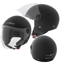 Casco Jet Scooter Moto Quad Omologato ECE 22 06 Visiera Sonicmoto Opaco Nero 