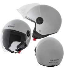 Casco Jet Scooter Moto Quad Omologato ECE 22 06 Visiera Sonicmoto Argento