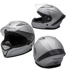 Casco Integrale Moto Scooter Visierino Anti Graffio Touring Argento