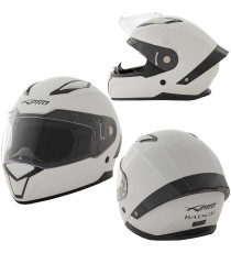 Casco Integrale Moto Scooter Visierino Anti Graffio Touring Bianco