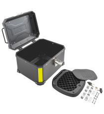 Bauletto Moto Universale 46L Scooter Valigia Rigida Riflettente Piastra Nero