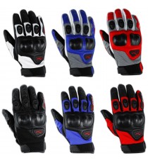 Guanto Moto Pelle Tessuto Protezione Nocche Corto Estivo Offroad Cross