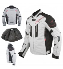 Giacca Moto Tessuto Sport Protezioni CE Riflettente Ventilata Grigio