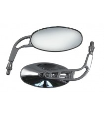 Specchio Moto Retrovisore Coppia Specchietti Chopper Custom Cromo DX+SX