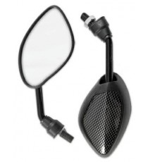 Ricambio Moto Coppia Specchietti Specchio Retrovisore Scooter Naked Carbon DX+SX