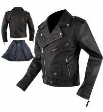 Custom Moto Pelle Giubbotto Giacca Vintage Retro Classic Bikers Chiodo