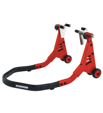 Cavalletto Alza Solleva Moto a Forca Regolabile Anteriore 4 Ruote Rosso