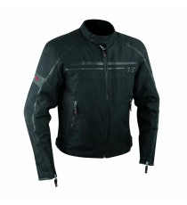 Giacca Moto Sport Custom Impermeabile Sfoderabile Tessuto Inserti Pelle Nero