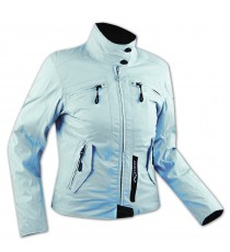 Giacca Donna Moto Scooter Protezioni CE Sfoderabile Impermeabile Città Azzurro
