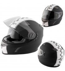 Casco Integrale Moto Scooter Touring Visiera Interna Parasole Viaggio Nero