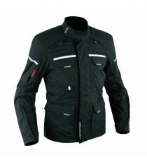 Giacca Tessuto Moto Impermeabile Imbottitura Termica Sfoderabile Touring Nero