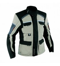 Giacca Tessuto Moto Impermeabile Imbottitura Termica Sfoderabile Touring Sabbia