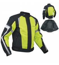 A-Pro Giacca Moto estiva Tessuto Rete Mesh Traspirante Protezioni CE Fluo Sonicmotoshop