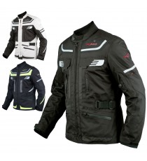 Giacca Moto Scooter Tessuto Protezioni CE Impermeabile Riflettente