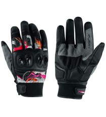 Guanto Pelle Tessuto Tecnico Traspirante Estivo Moto Motocross Grigio