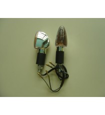 Coppia Frecce Moto Indicatori Direzione Universali Sport Scooter Naked  Cromo