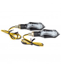 Design Unico Indicatori Direzione Frecce 12V Universali Omologati Moto Nero