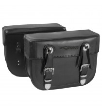 Custom Borse Bisacce Laterali Moto Universali Chopper Bobber Biker Nero