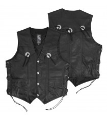 Gilet Pelle Moto Custom Chopper Stile Biker Vintage