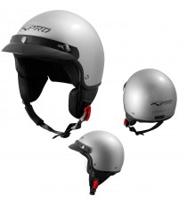 Gravity-Casco-Jet-Helmet-Motorcycle-Argento-Silver-A-Pro-Sonic-Moto-Set