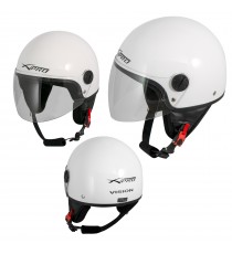 Casco Jet Demi Scooter Moto Omologato ECE 22  Visiera Antigraffio Bianco