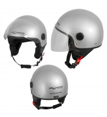 Jet Helmet Vision A-Pro Casco Matt Silver Sonicmotoshop