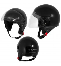 Casco Jet Demi Scooter Moto Omologato ECE 22  Visiera Antigraffio Nero