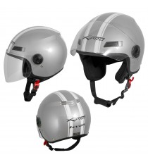 Jet Helmet Fever A-Pro Casco Silver Sonicmotoshop