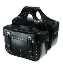 Bisacce Borse Sotto Sella Saddle bag Chopper Custom con Borchie Nero