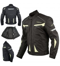 Giacca Moto Sport Tessuto Protezioni CE Impermeabile Ventilata Fluo