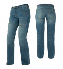 Jeans Donna Pantaloni Lady Moto Protezioni Omologate Rinforzi Aramid Blu