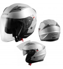 Kinetic-Casco-Helmet-Motorcycle-Argento-Silver-A-Pro-Sonic-Moto-Set