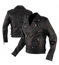 Chiodo Giacca Giubbotto Giubbino Pelle Moto Classico Lacci Custom Chopper