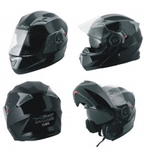 Casco Modulare Apribile Moto Touring Sport Visiera Parasole Nero