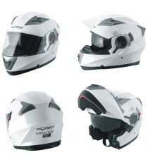 Casco Modulare Apribile Moto Touring Sport Visiera Parasole Bianco