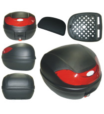 Bauletto Baule Moto Scooter 30 Litri Borse Valigia schienale in gomma Nero Opaco