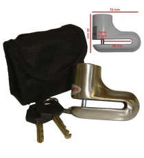 Lucchetto Blocca Disco Antifurto Moto Scooter Perno Acciaio con Chiave Cromo