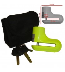 Lucchetto Blocca Disco Antifurto Moto Scooter Perno Acciaio con Chiave Giallo