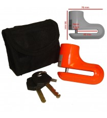 Lucchetto Blocca Disco Antifurto Moto Scooter Perno Acciaio con Chiave Arancione