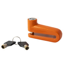 Lucchetto Blocca Disco Antifurto Scooter Moto Perno Acciaio con Chiave Arancione