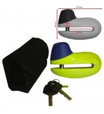 Bloccadisco Lucchetto Perno Acciaio  Antifurto Moto Scooter con Chiave Giallo